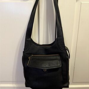 Fossil Classic Black Leather Shoulder Bag